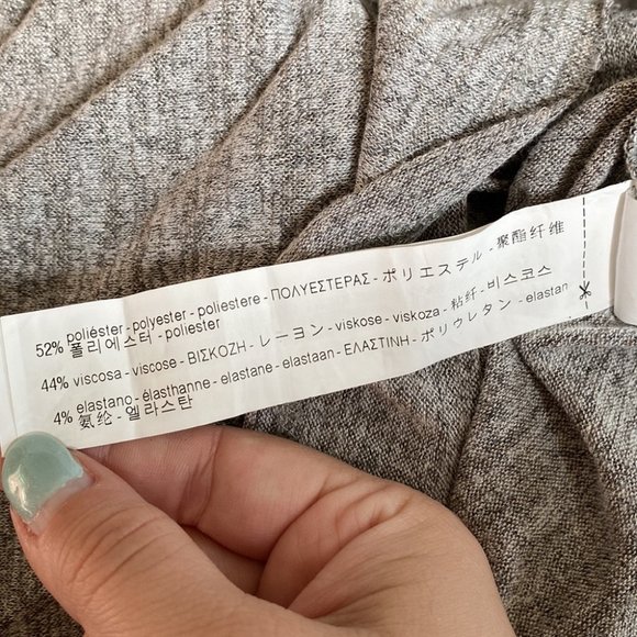 3/$30 Zara Grey Velvet Embroidered Pocket 3/4 Sleeve Top Size XL - Picture 7 of 11